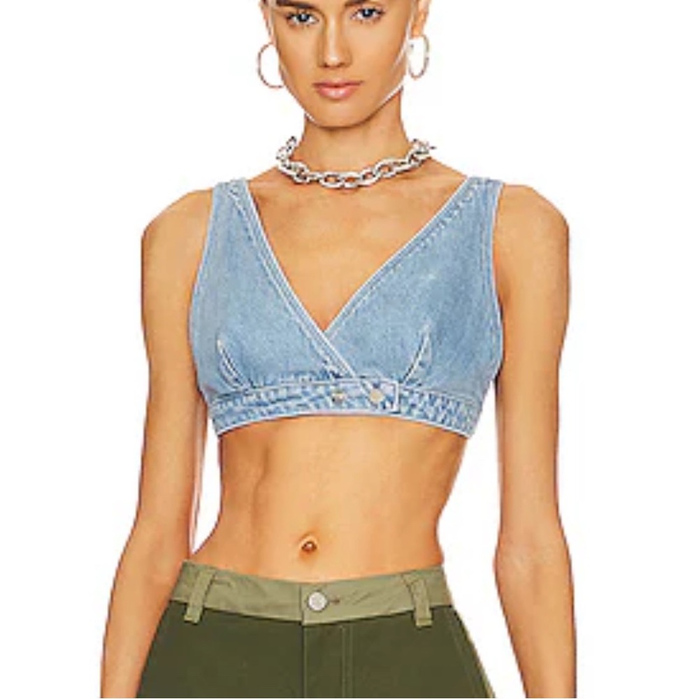 Lovers + Friends Light Blue Denim Top